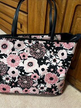 kate spade Pink and Black Floral Tote